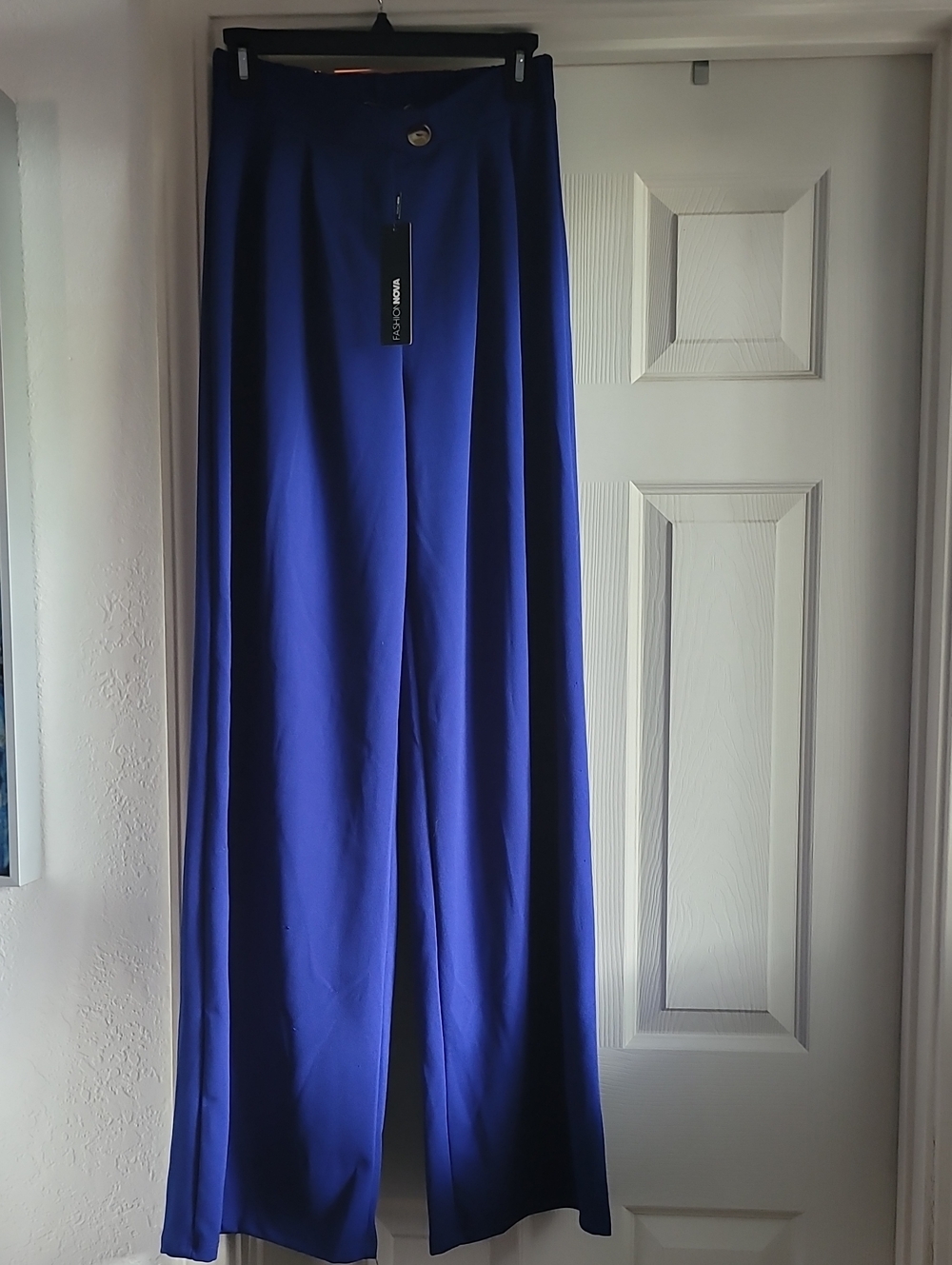 Fashion Nova Royal Blue Wide-Leg High Rise Pants SUPER STRETCHY SIZE M